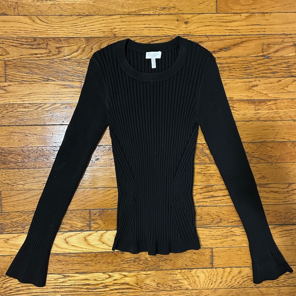 Black Ribbed Women's Top